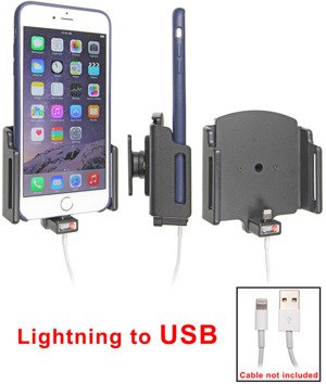 Uchwyt do Apple iPhone X w cienkim futerale z możliwością wpięcia kabla lightning USB