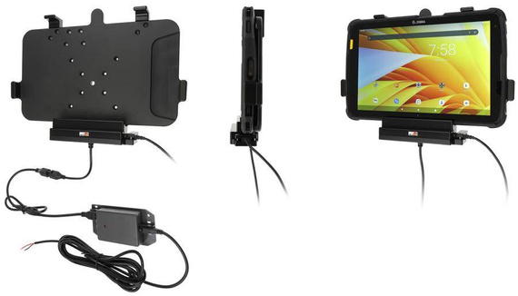 Uchwyt aktywny o wzmocnionej konstrukcji do Zebra ET45 10.0 z modułem komunikacyjno-ładującym.