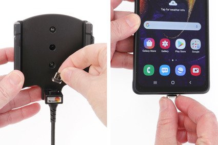 Uchwyt aktywny do instalacji na stałe z magnetyczną końcówką USB do Samsung Galaxy Xcover Pro