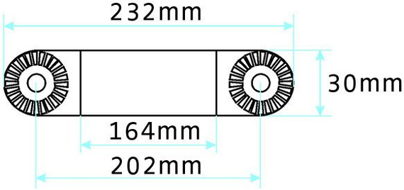 Ramię o długości 250 mm montowane do płaskiej powierzchni