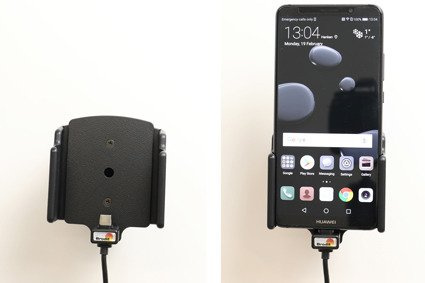 Uchwyt uniwersalny regulowany do Huawei P30 Lite bez futerału oraz w futerale lub etui o wymiarach: 70-83 mm (szer.), 2-10 mm (grubość) z wbudowanym kablem USB-C oraz ładowarką samochodową