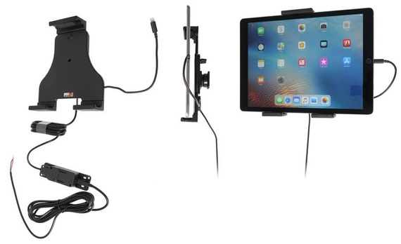 Uchwyt aktywny do tabletów Apple w futerale o wymiarach: 180-230 mm (szer.), do 25 mm (grubość)