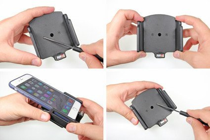 Uchwyt do Apple iPhone X w cienkim futerale z możliwością wpięcia kabla lightning USB