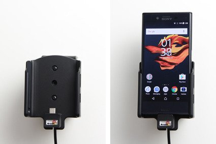 Uchwyt do Sony Xperia X Compact z wbudowaną ładowarką samochodową do profesjonalnego montażu