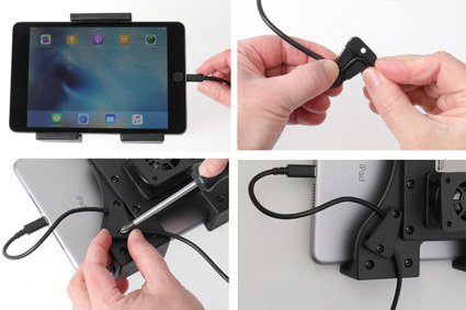 Uchwyt aktywny do tabletów Apple w futerale o wymiarach: 120-150 mm (szer.), do 25 mm (grubość)