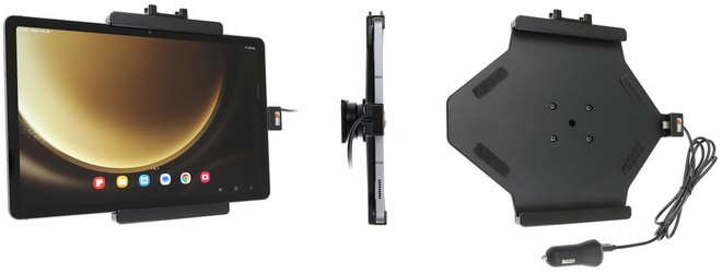 Uchwyt do Samsung Galaxy Tab S9 FE SM-X51x aktywny z kablem USB oraz ładowarką samochodową