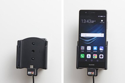 Uchwyt do Huawei P9 z wbudowanym kablem USB oraz ładowarką samochodową