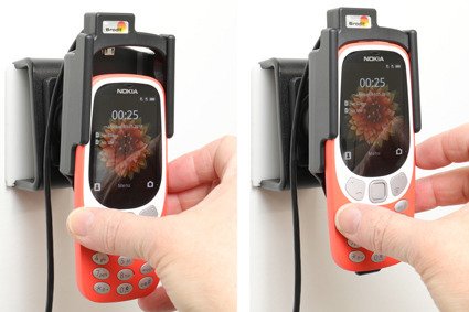 Uchwyt do Nokia 3310 4G, 3G (2018) z wbudowaną ładowarką samochodową