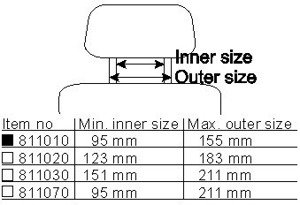 Uchwyt na zagłówek do samochodu | 811010 - Uniwersalna baza mocowania do zagłówka z rozstawem prętów 95 mm - 155 mm