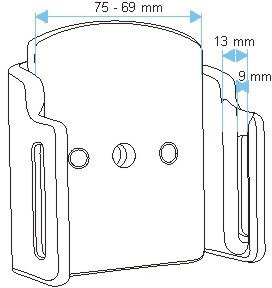 Uchwyt samochodowy do Xiaomi 13 w futerale o wymiarach: 75-89 mm (szerokość), 9-13 mm (grubość)