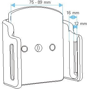 Uchwyt uniwersalny pasywny do iPhone 11 Pro bez futerału oraz w futerale lub etui o wymiarach: 75-89 mm (szer.), 12-16 mm (grubość)