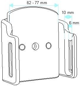 Uchwyt uniwersalny regulowany do Apple iPhone 13 Mini bez futerału oraz w futerale lub etui o wymiarach: 62-77 mm (szer.), 6-10 mm (grubość).